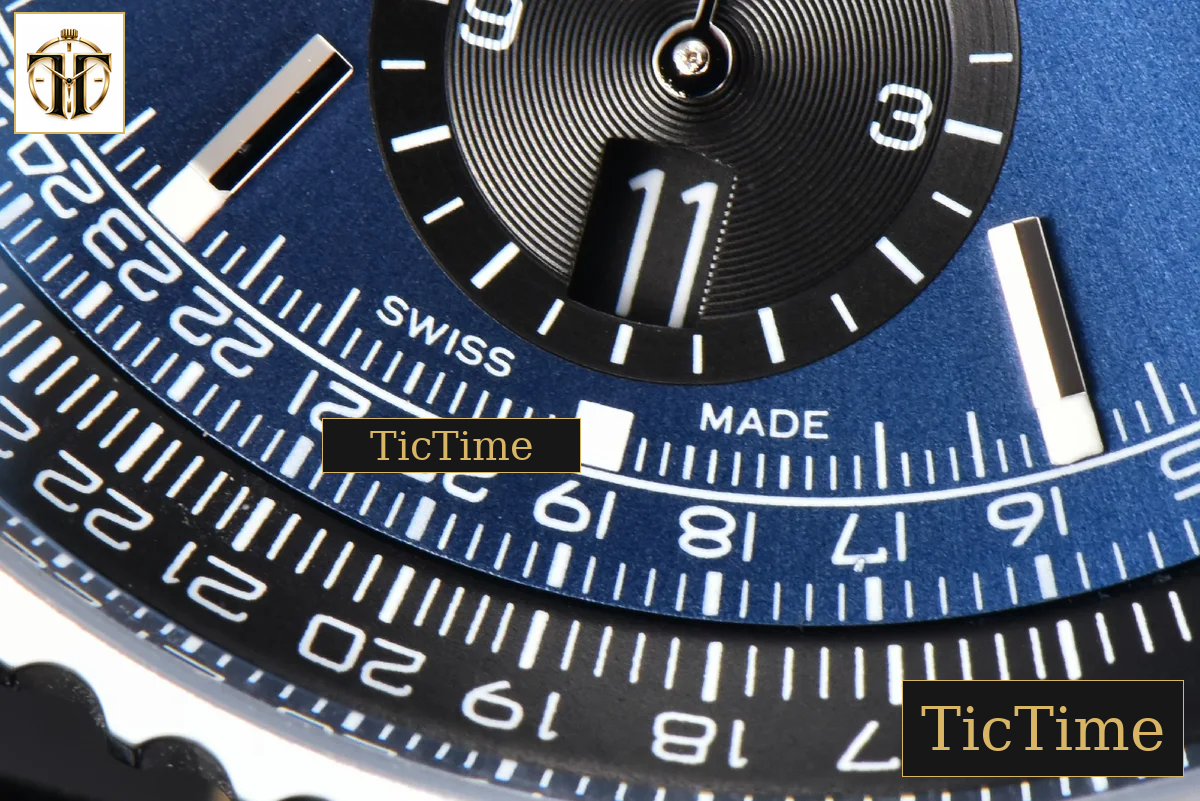 Navitimer B01 43mm BLSF Blue Dial Black Leather Strap A7750 — foto 9