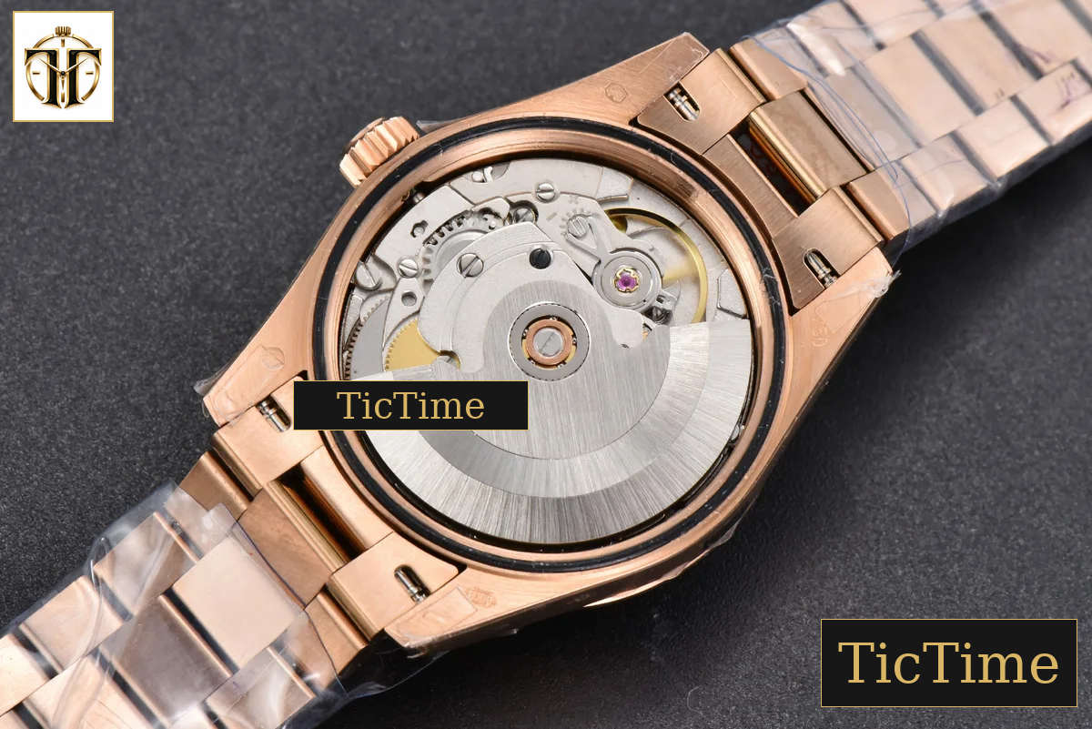 DateJust 904L 31mm GMF RG Fluted Bezel Silver Flowers Dial President Bracelet A2824 — foto 21
