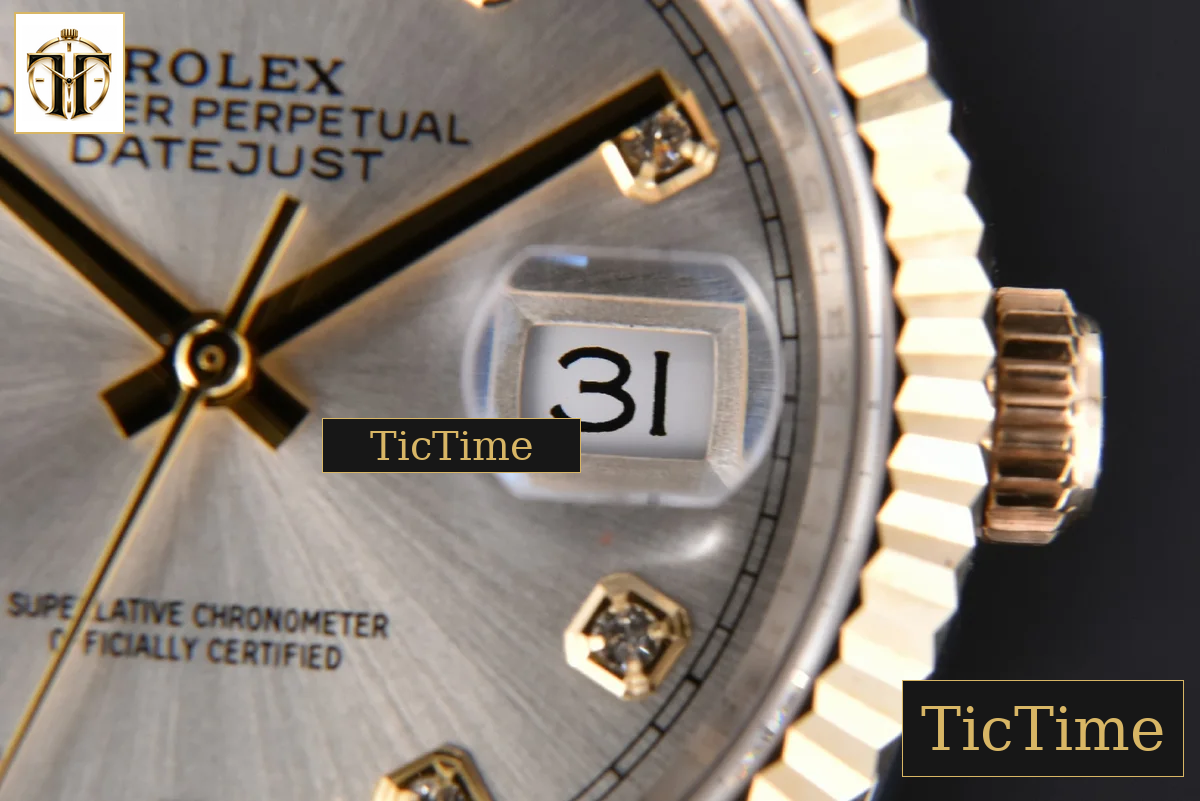 DateJust 904L 36mm GMF YG/SS Fluted Bezel Silver Dial Diamond Marker Jubilee Bracelet VR3235 — foto 9