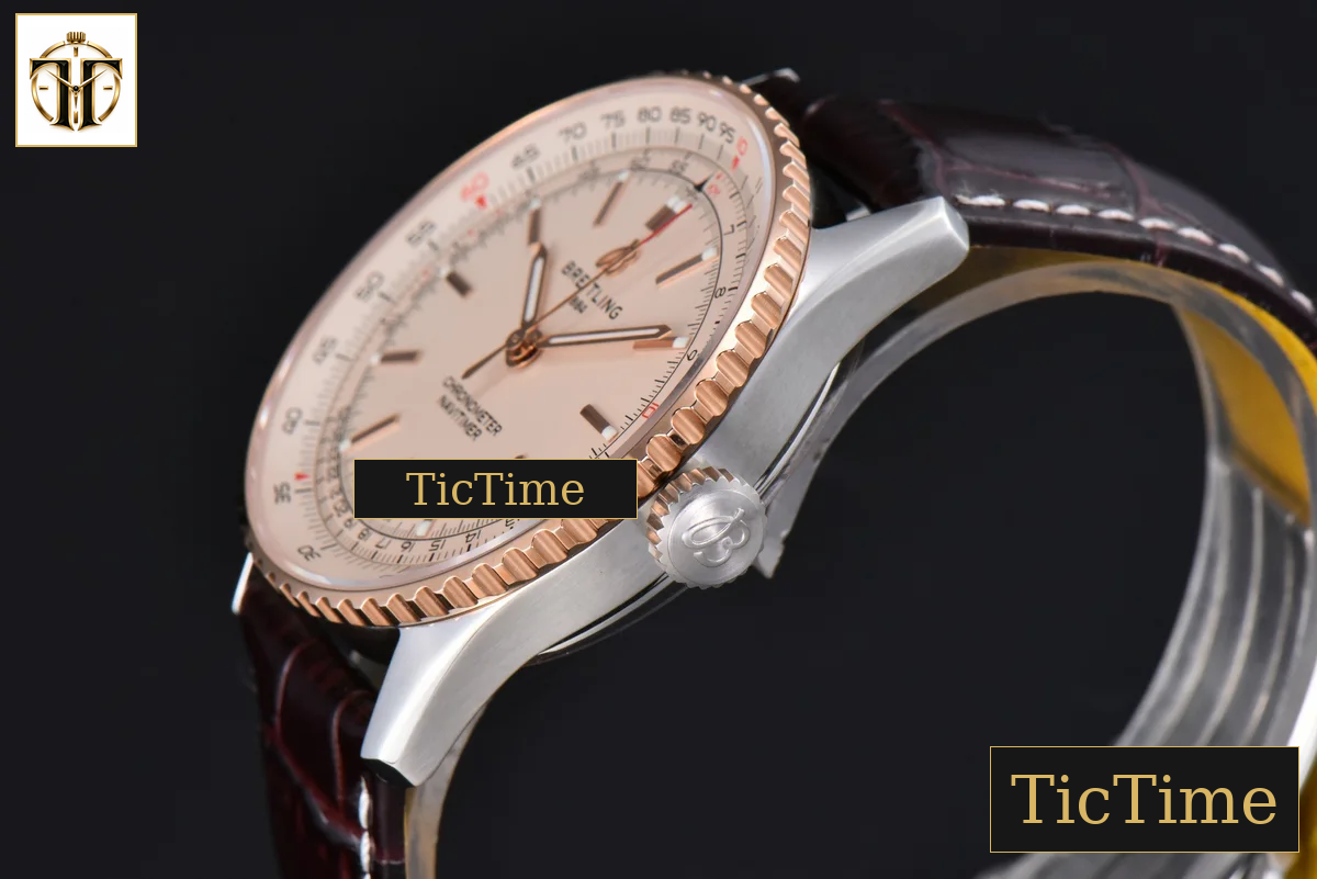 Navitimer Automatic 41mm BLSF SS/RG Silver Dial Brown Leather Strap A2824 — foto 10