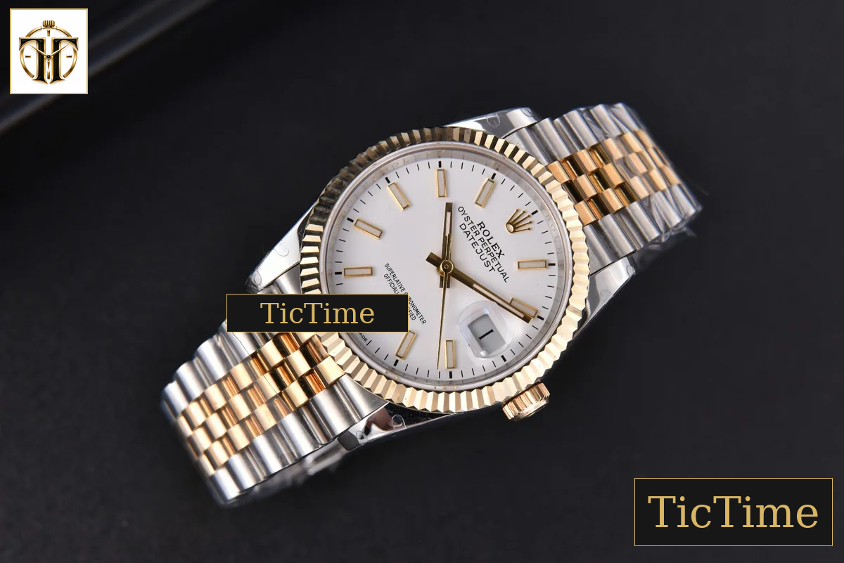 DateJust 904L 36mm GMF YG/SS Fluted Bezel White Dial Lume Marker Jubilee Bracelet VR3235 — foto 3