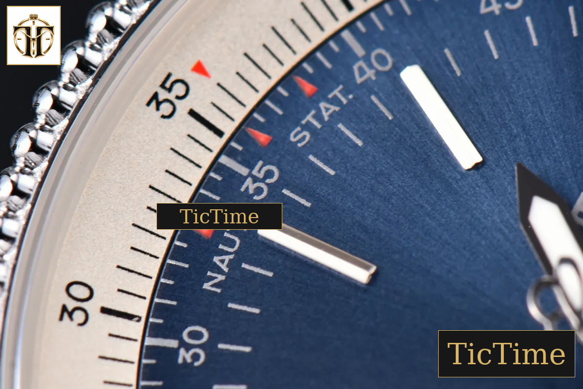 Navitimer 38mm TF SS Blue Dial White Bezel Blue Leather Strap A2824 — foto 7