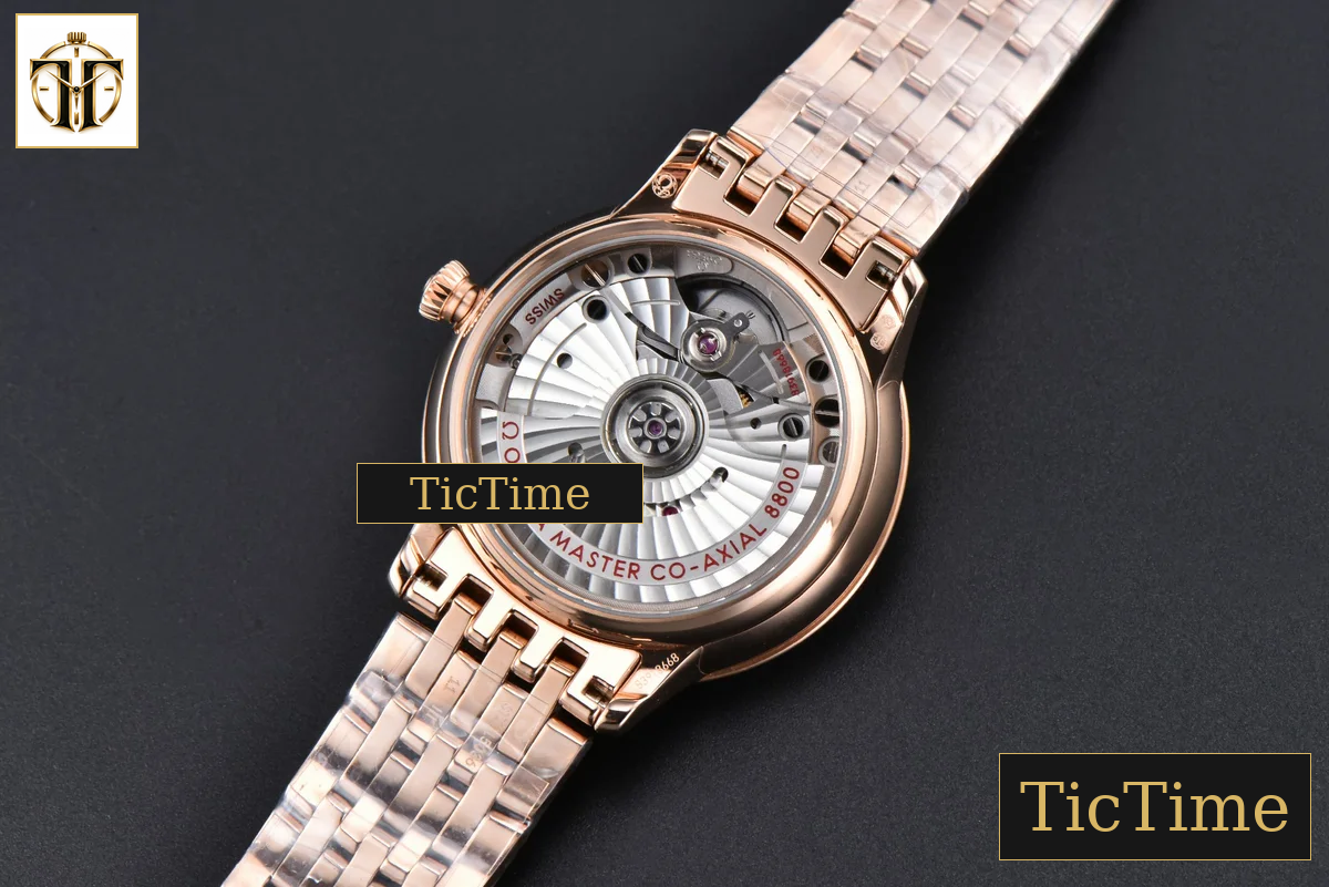 De Ville Ladies Prestige 34mm VSF White Diamond Bezel Purple Dial Diamond Roman Marker RG Bracelet A8800 — foto 15