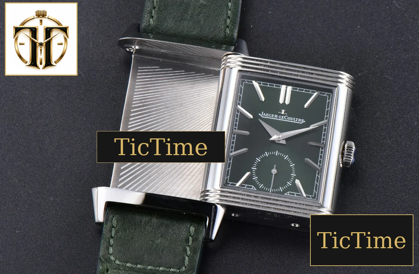 Master Reverso Tribute Small Seconds 30x47mm MGF Green Dial Green Leather Strap A854A — foto 13