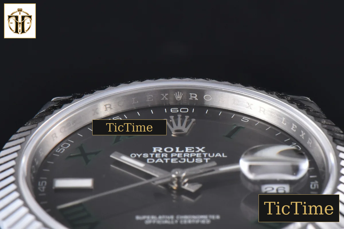 DateJust 904L Wimbledon 41mm VSF Gray Dial Green Marker Jubilee VS3235 — foto 12