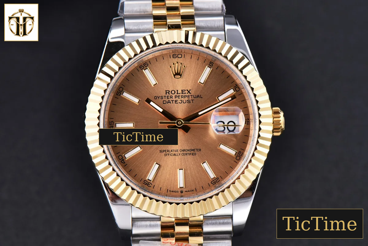 Datejust 41mm GMF YG/SS Gold Dial Stick Marker Fluted Bezel Jubille Bracelet VR3235 — foto 2
