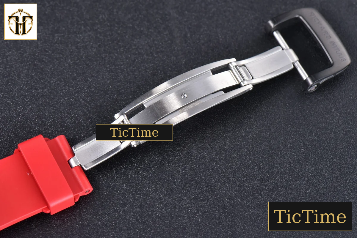 NTPT Chrono RM011 KVF Skeleton Dial Red Rubber Strap V2 A7750 — foto 20