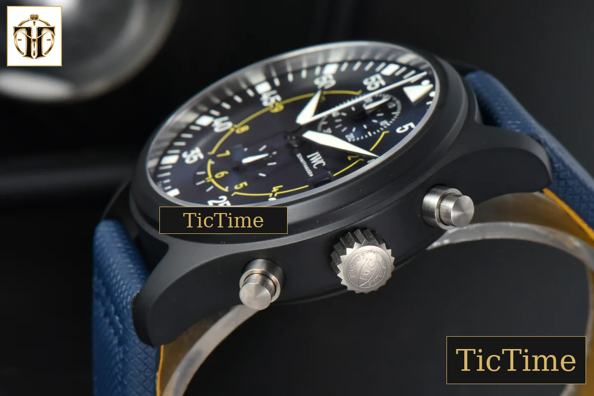 Pilot Chrono 44mm YLF Blue Angels Black Ceramic Blue Diam Blue Leather Strap A7750 — foto 10