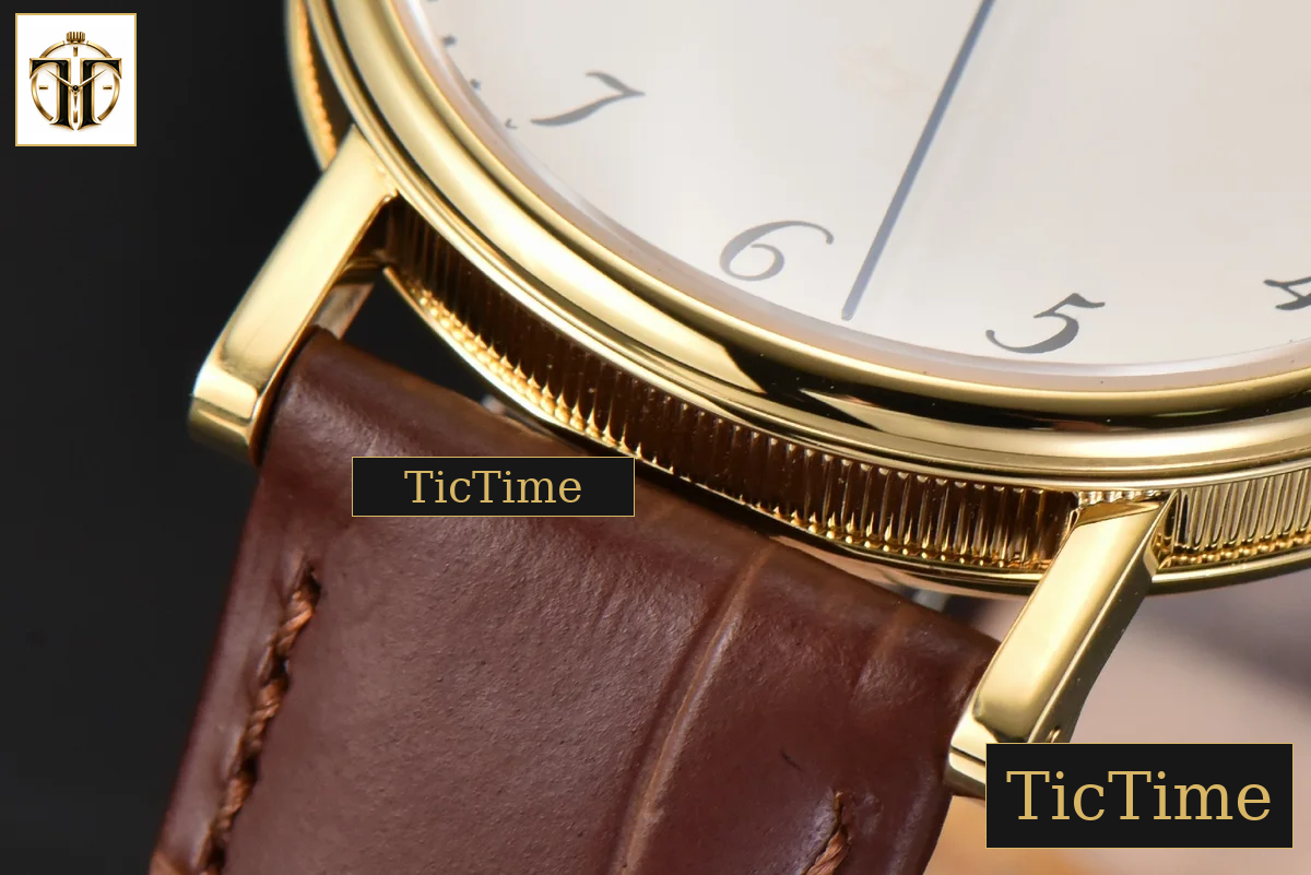 Classique 5177 38mm LTF YG White Dial Digital Marker Brown Leather Strap MY9015 — foto 9