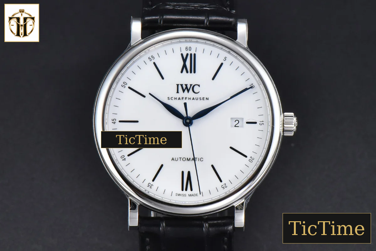 Portofino 40mm V7F White Dial Blue Hands Black Leather Strap A2892 — foto 2