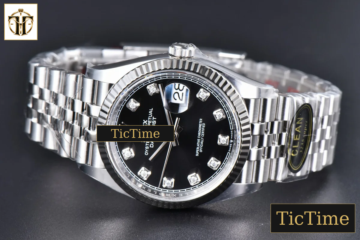 DateJust 126234 36mm Clean Factory Black Dial Diamond Marker Jubilee Bracelet VR3235 — foto 15
