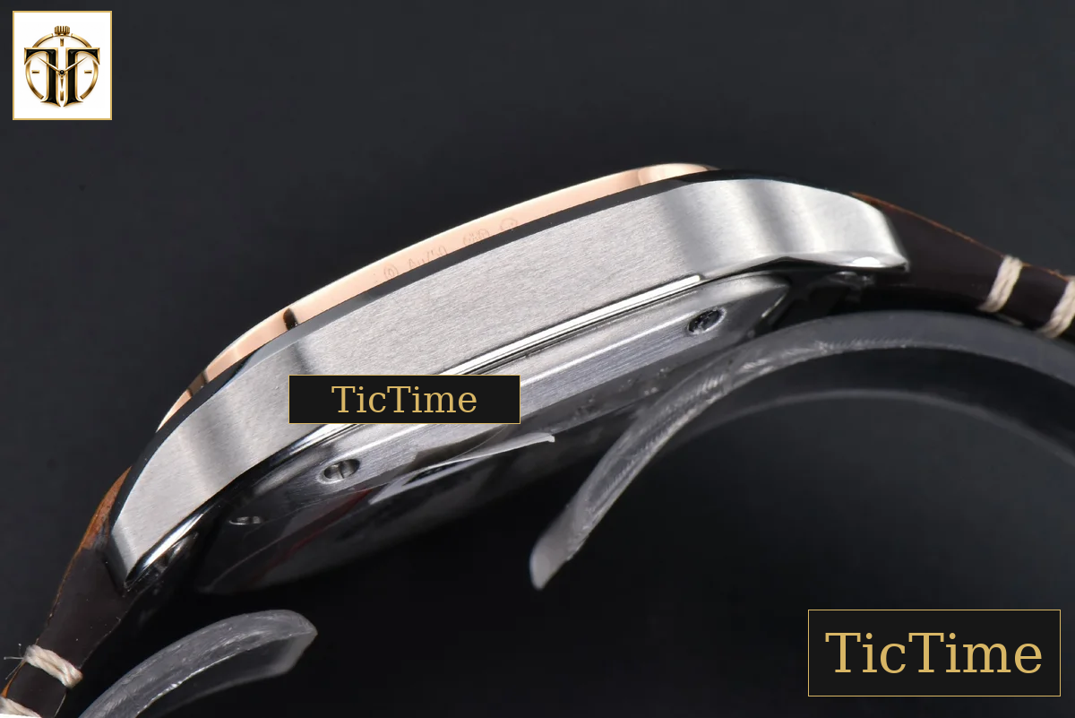 Santos de Cartier Medium 35mm AF SS White Dial RG Bezel Orange Leather Strap Miyota 9015 — foto 13