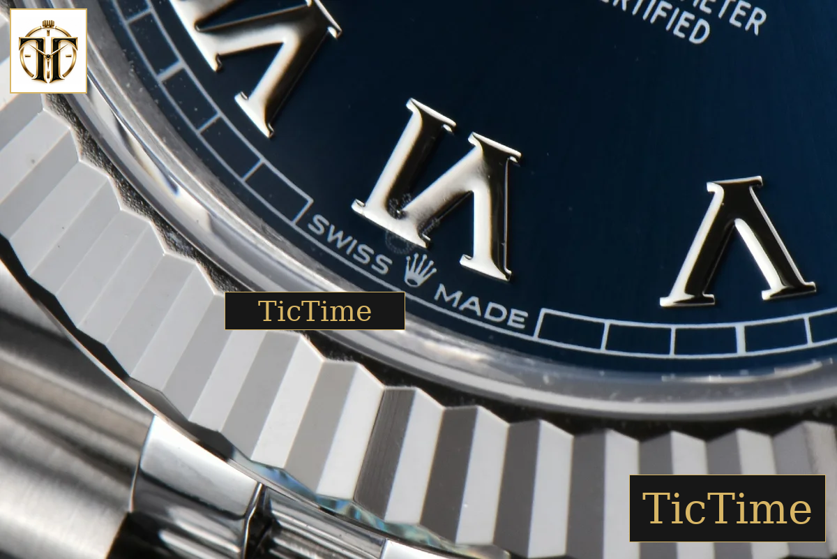DateJust 904L Fluted Bezel 126334 41mm ARF Blue Dial Roma Marker Jubilee Bracelet 2824 — foto 8