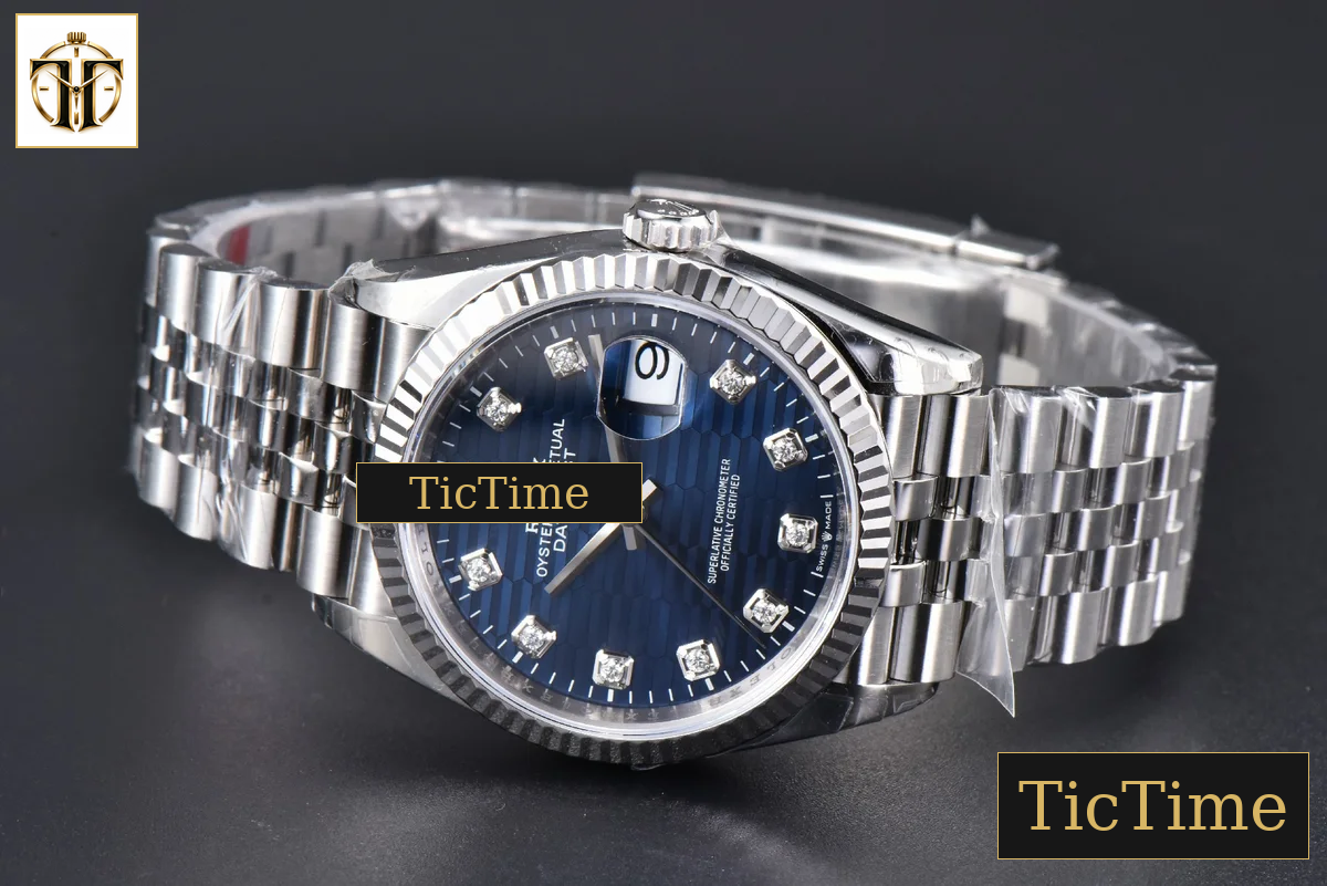 DateJust 904L 36mm VSF Blue Motif Dial Diamond Marker Jubilee VS3235 — foto 15
