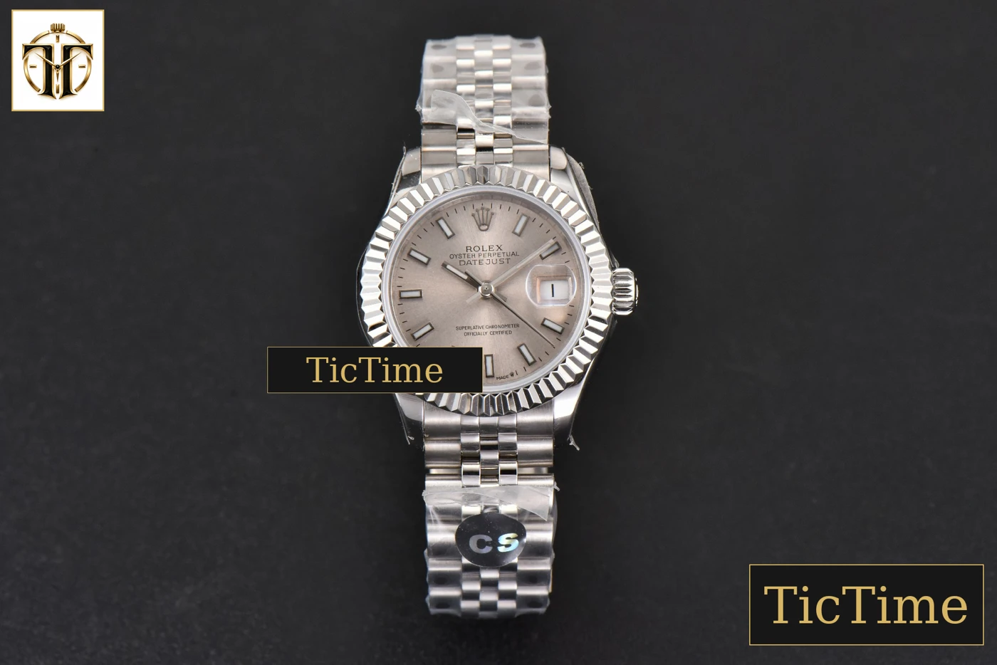 Vista frontal — DateJust Ladies 28mm WF Silver Dial Jubilee Bracelet A2236