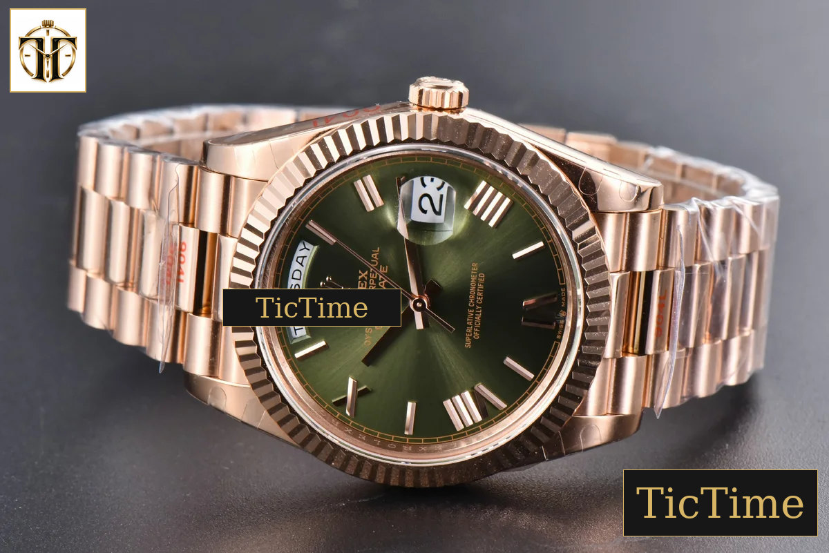 DayDate 40mm GMF RG Green Dial Roma Marker President Bracelet A2836 — foto 16
