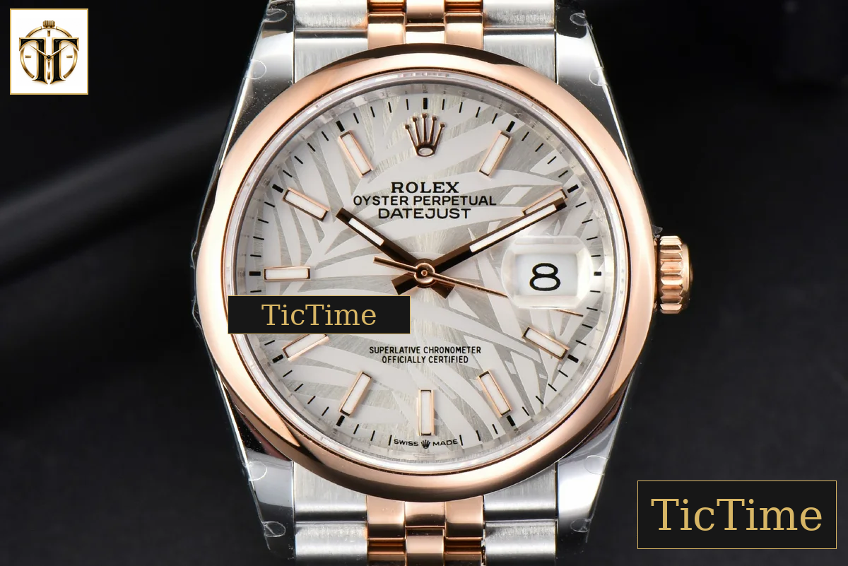 DateJust 36mm BPF RG/SS Smooth Bezel Silver Plam Dial Jubilee Bracelet A2824 — foto 2