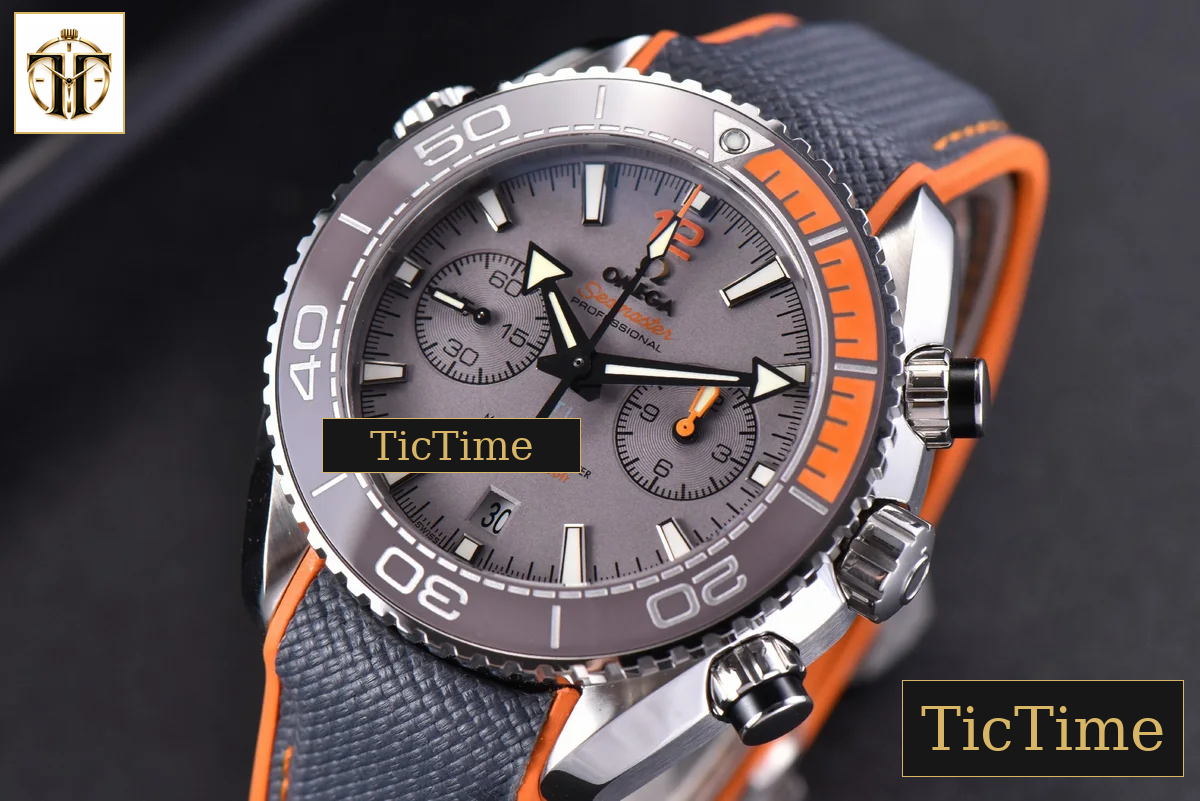 Planet Ocean Chrono 45.5mm OMF Gray Dial Orange/Black Rubber Strap A9900 — foto 3