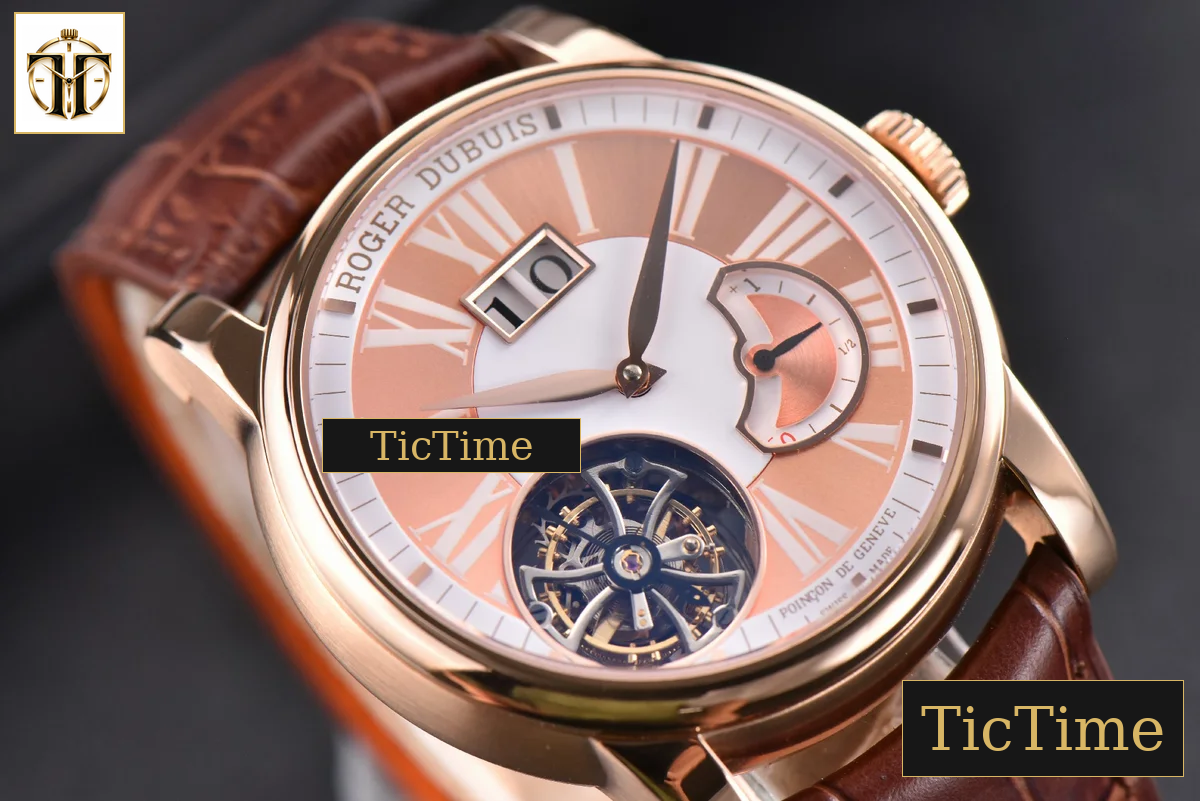 Hommage Flying Tourbillon RDDBHO0568 43mm JBF RG White/RG Dial Brown Croc Leather Strap — foto 12