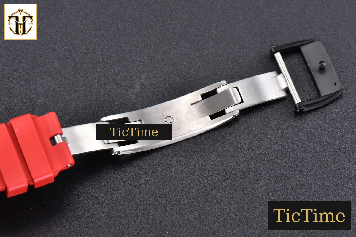 RM035-02 42mm T+F Black Forged Carbon Skeleton Dial Red Crown Red Rubber Strap RMUL2 — foto 25