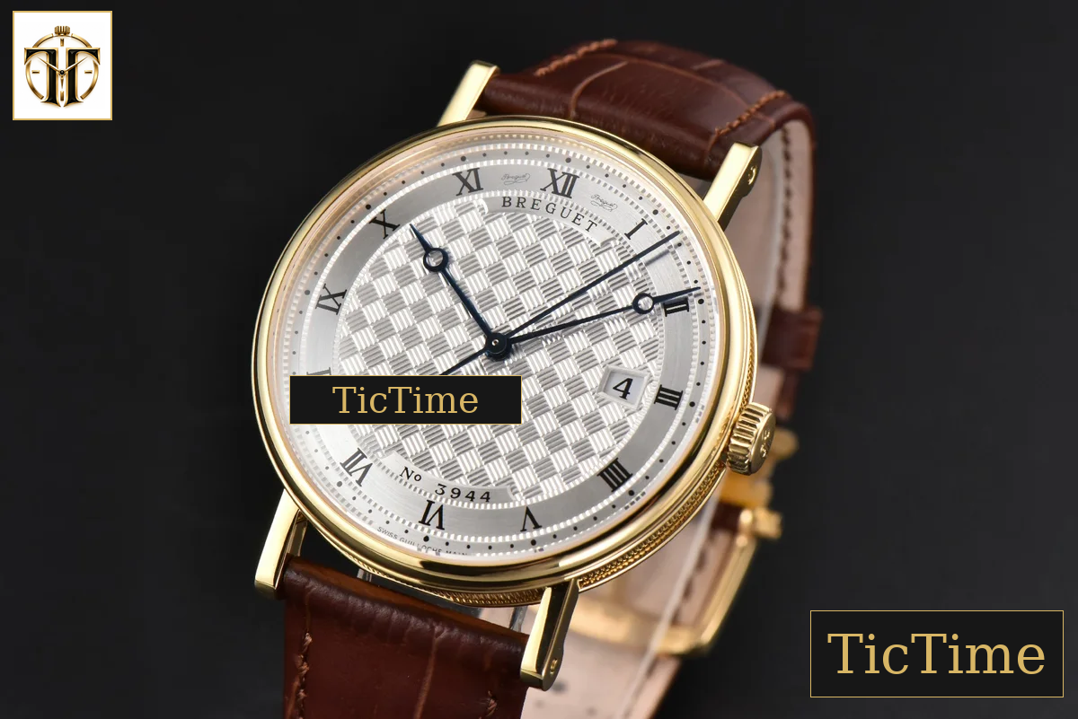Classique 5177 38mm LTF YG White Textured Dial Roma Marker Brown Leather Strap MY9015 — foto 4