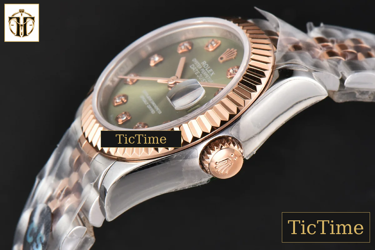 DateJust Ladies 28mm WF RG/SS Green Dial Diamond Marker Jubilee Bracelet A2236 — foto 12
