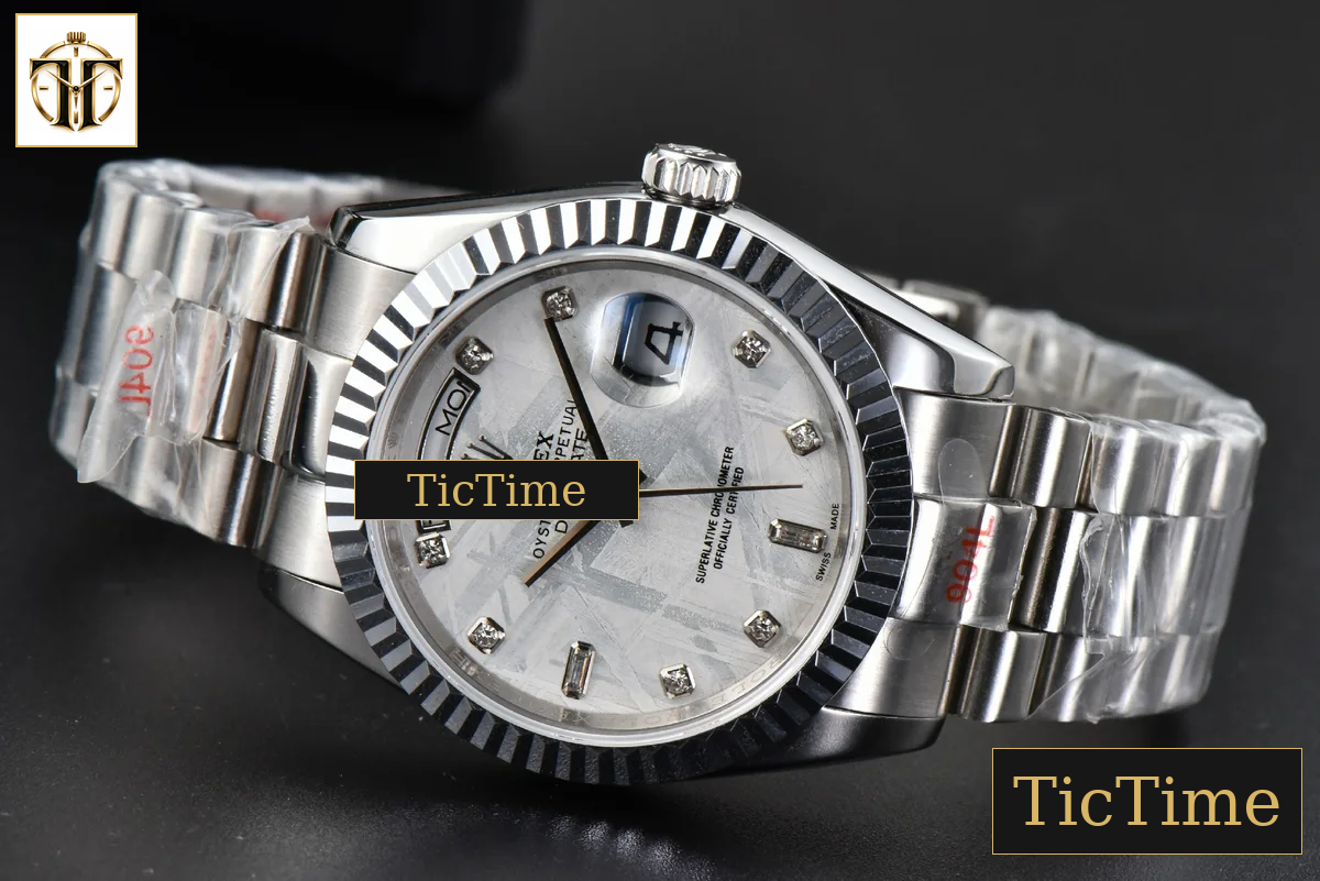 DayDate 36mm GMF SS Meteorite Dial Diamond Marker SS Bracelet A3235 — foto 17