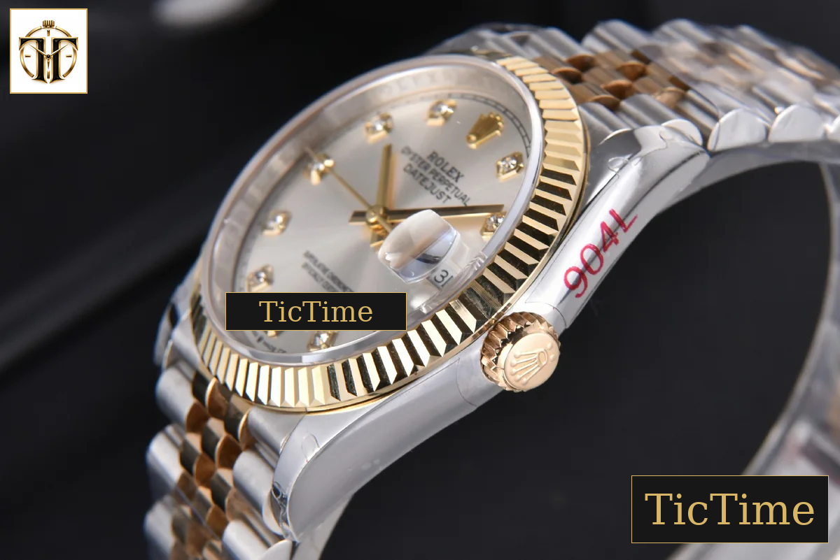 DateJust 904L 36mm GMF YG/SS Fluted Bezel Silver Dial Diamond Marker Jubilee Bracelet VR3235 — foto 14