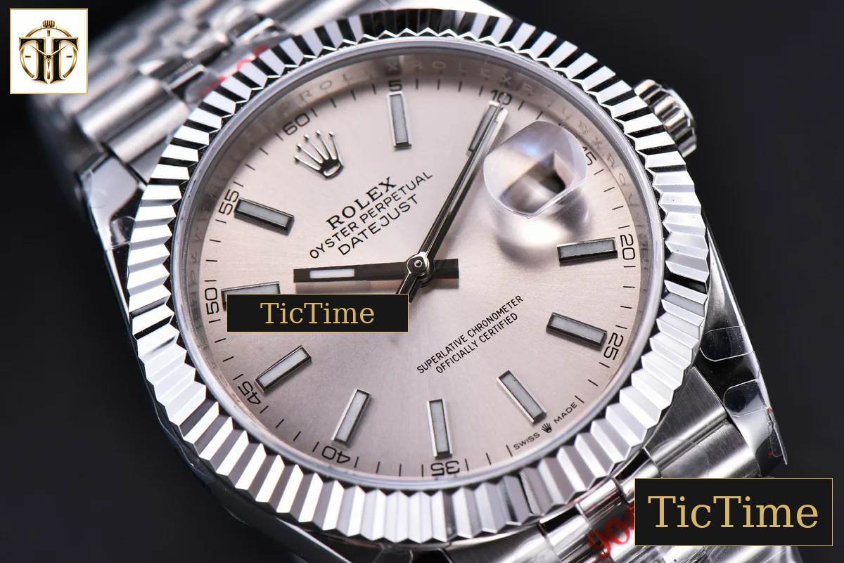 Datejust 41mm GMF SS Silver Dial Lume Marker Fluted Bezel Jubille Bracelet VR3235 — foto 13