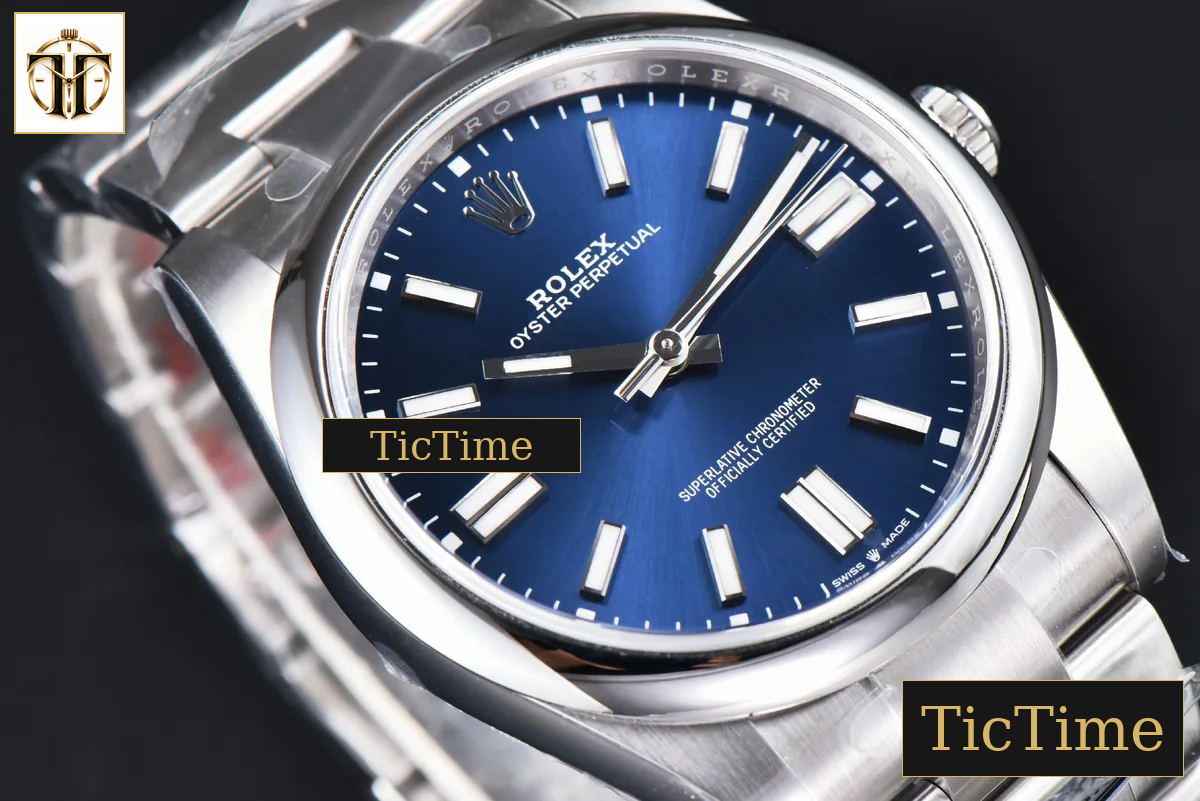 Oyster Perpetual 904L 124300 41mm Clean Factory Blue Dial SS Bracelet VR3230 — foto 12