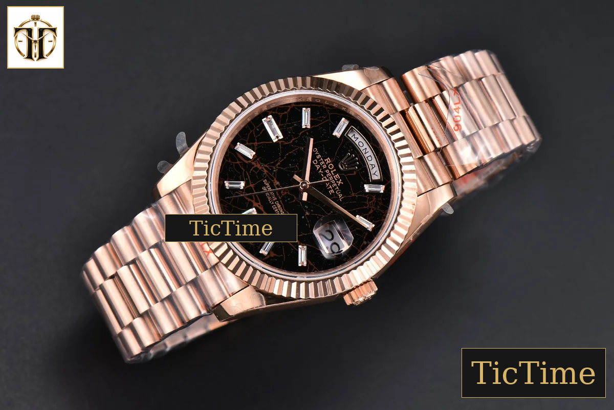 DayDate Tungsten 40mm GMF RG Sinople Dial Diamond Marker President Bracelet 165g VR3255 — foto 4