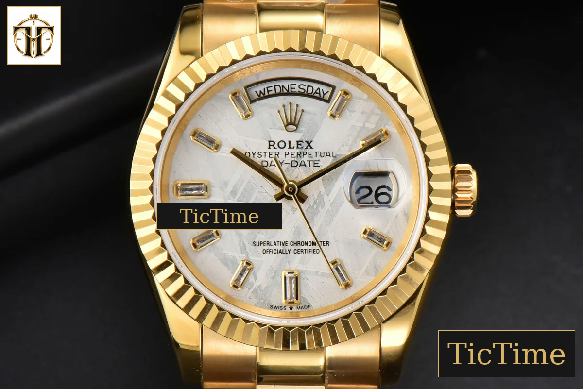 Daydate 36mm GMF YG Meteorite Dial Stick Diamond Marker YG Bracelet A3235 — foto 2