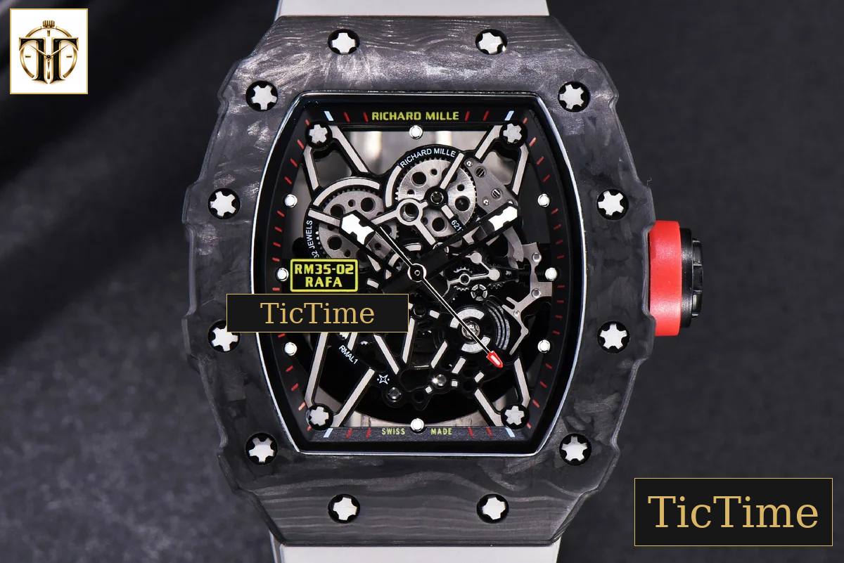 RM035-02 KVF Skeleton Dial Red Gray Rubber Strap V3 Miyota8215 — foto 2