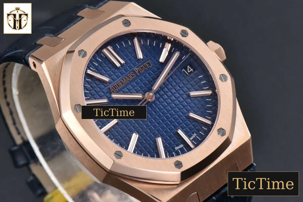 Royal Oak “50th Anniversary” 15510 41mm APSF RG Blue Dial Leather Strap V2 Free Sprung SA4302 — foto 12