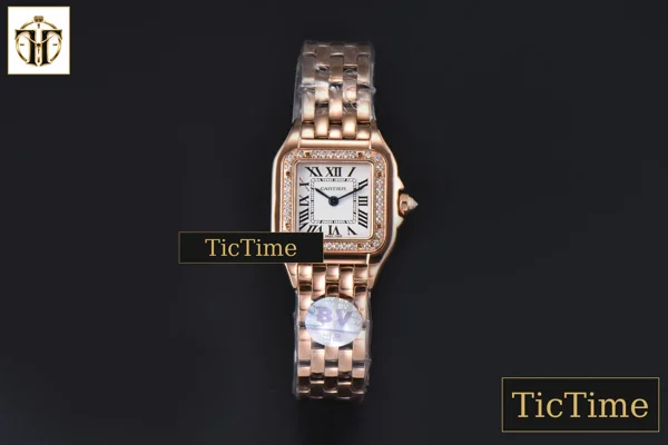 Foto frontal — Panthère Secrete Ladies 22mm BVF RG White Dial Diamond Bezel RG Bracelet Ronda Quartz