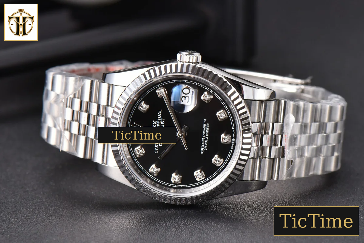 DateJust 36mm GMF SS Black Dial Diamond Marker Jubilee Bracelet VR3235 — foto 14