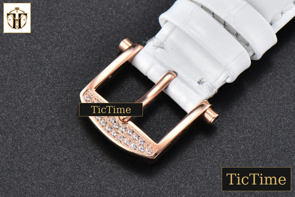 Tradition 7038BR 40mm ZF RG Diamond Gray Dial Silver Subdial White Leather Strap A505 — foto 14
