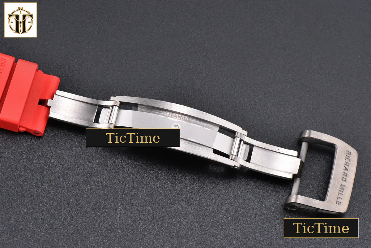 RM055 42.7mm APSF Ceramic Black Bezel Red Skeleton Dial Black Crown Red Rubber Strap RMUL2 — foto 31