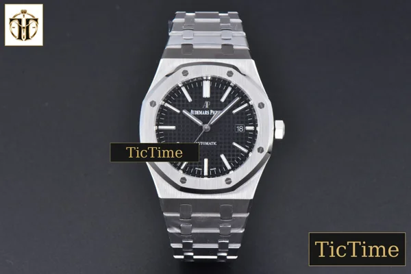 Foto frontal — Royal Oak 15400 41mm IPF Black Textured Dial SS Bracelet SA3120