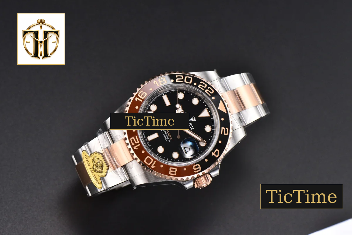 GMT Master CHNR Rootbeer 126711 Gold Factory YG/SS Oyster Bracelet V4 Weighted — foto 4