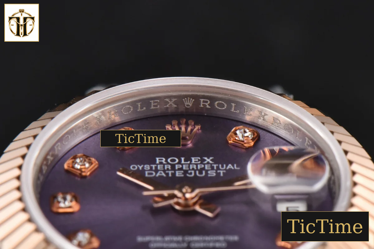 DateJust Ladies 28mm WF RG/SS Purple Dial Diamond Marker Jubilee Bracelet A2236 — foto 14