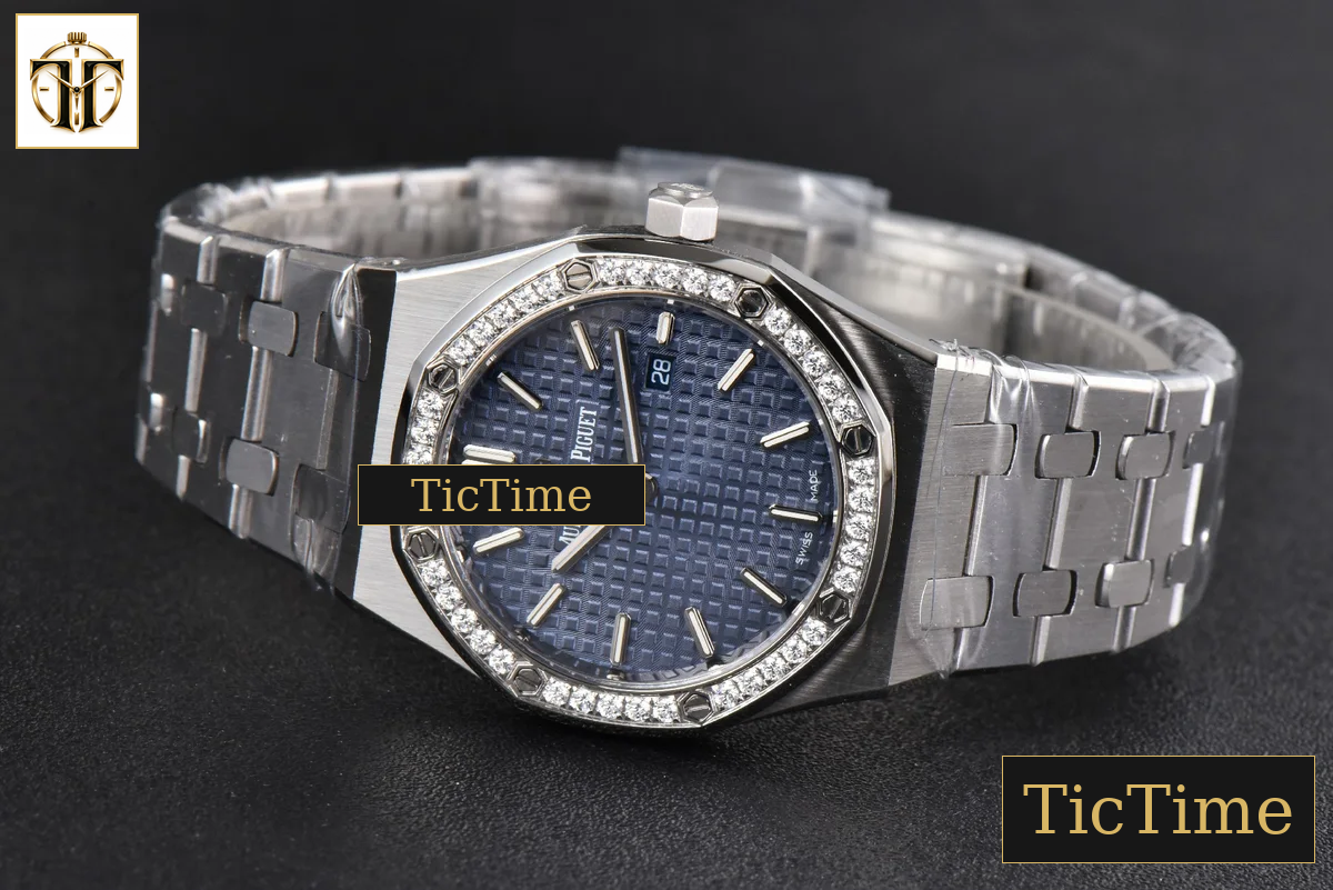 Royal Oak Ladies 33mm 8F Diamond Blue Dial SS Bracelet Swiss Quartz — foto 14