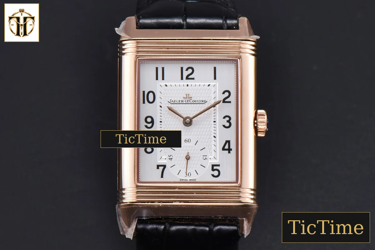 Master Reverso Tribute Small Seconds 30X47mm MGF RG White Dial RG Hands Black Leather Strap A854A — foto 2