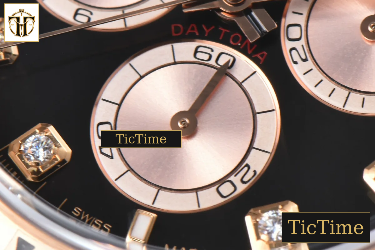 Daytona 126505 40mm Clean Factory RG Black Dial RG Subdial Diamond Marker RG Bracelet SH4131 — foto 8