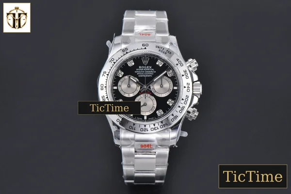 Foto frontal — Daytona 904L 126509 40mm BPF SS Black Dial Sliver Subdial Diamond Marker SS Bracelet SH4131