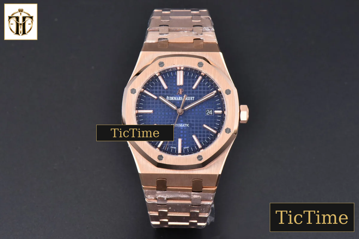 Royal Oak 15400 41mm IPF RG Blue Textured Dial RG Bracelet SA3120 — foto 3