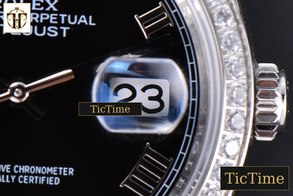 DateJust 36mm EWF SS Black Dial Diamond Roma Marker Diamond Bezel Oyster Bracelet A3235 — foto 10