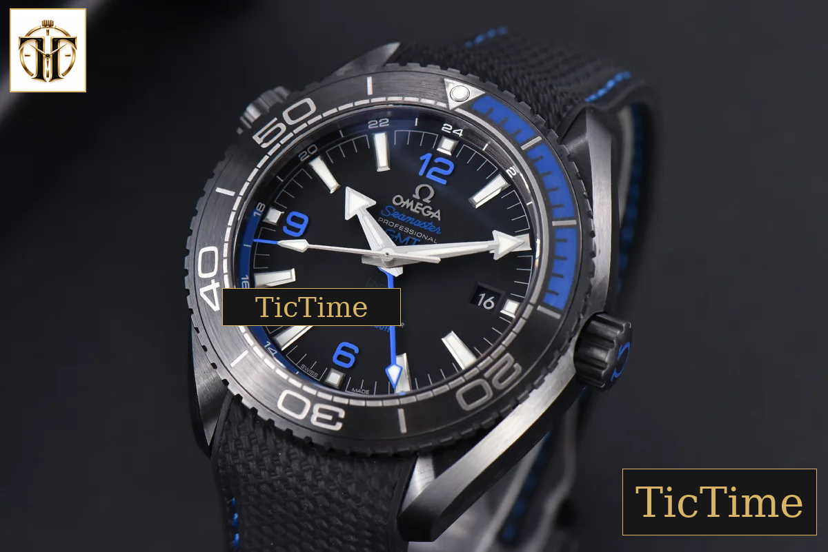 Planet Ocean 600m Deep 45.5mm VSF Black Ceramic Black/Blue Dial Black Rubber Strap A8906 — foto 4