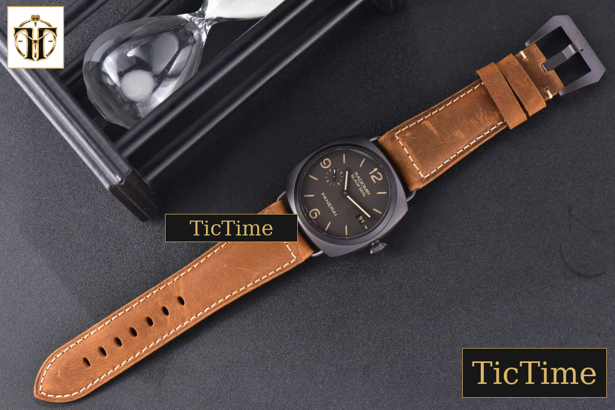 Radiomir PAM505 45mm VSF Black Seal Brown Dial Leather Strap P9000 — foto 28