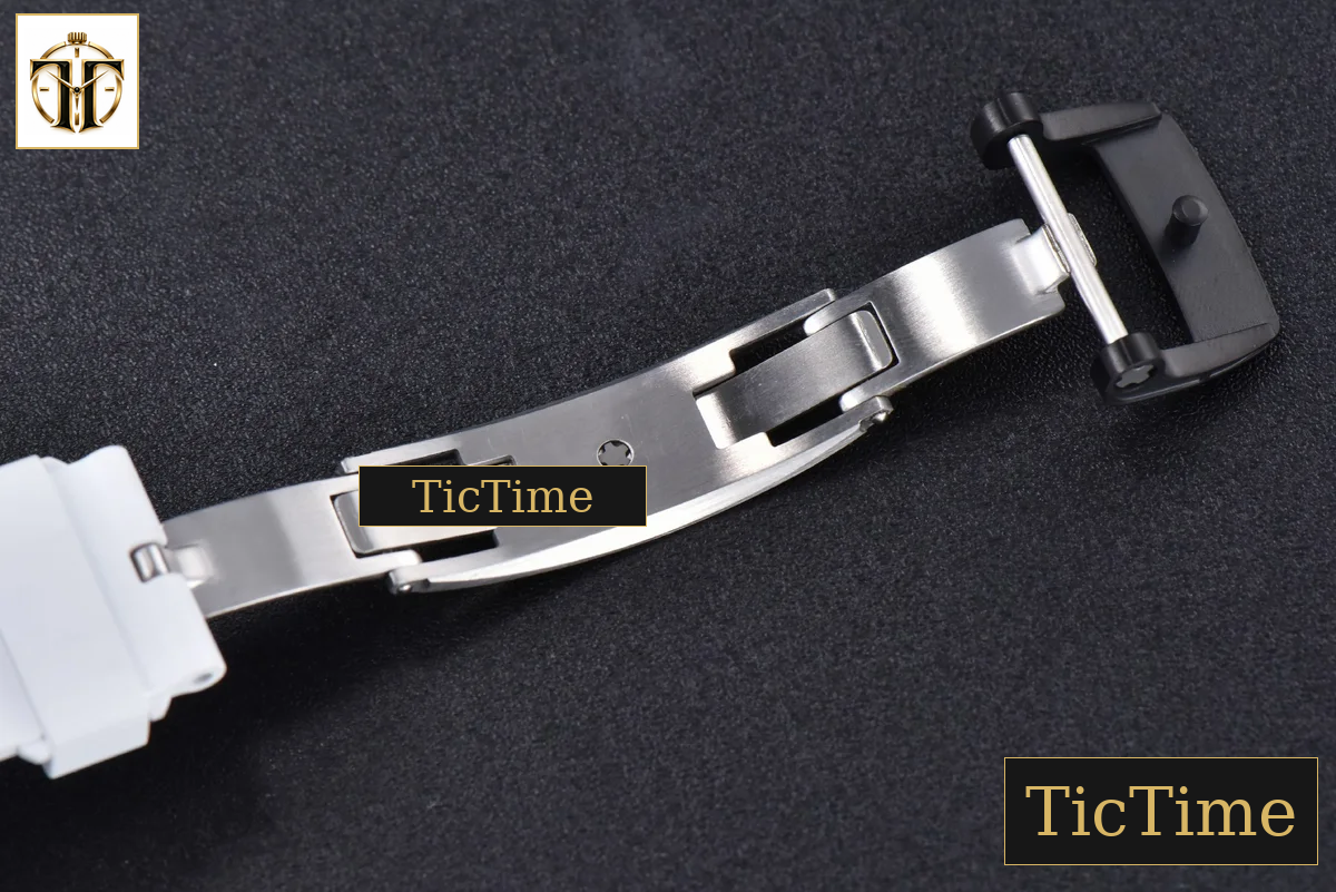 NTPT Chrono RM011 KVF Skeleton Dial White Rubber Strap V2 A7750 — foto 23